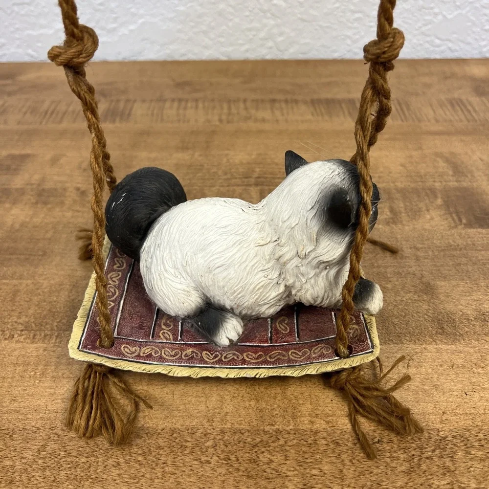 2003 Under The Sun Himalayan Cat Kitty Hanging Garden‎ Swinging Figurine Decor - Picture 5 of 11